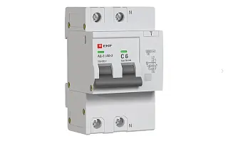 Диф. автомат 2Р 6А 30мА тип АС х-ка C эл. 6кА АД-2 EKF