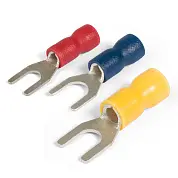 Наконечники вилочные изолированные с ПВХ манжетой, латунь марки Л63у (КВТ)