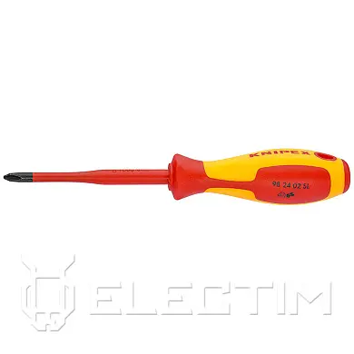 Отвертка крестовая PH1 Slim VDE 1000V, длина стержня 80 мм, L-187 мм (KNIPEX)
