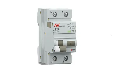 Дифференциальный автомат DVA-10 1P+N 20А (C) 100мА (AC) 10кА EKF AVERES