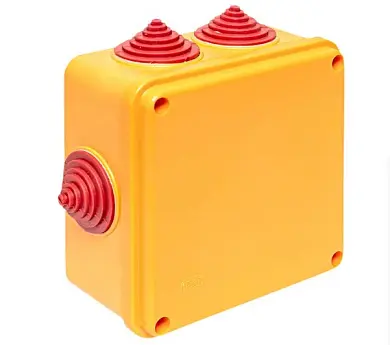 Коробка огнестойкая 100х100х50мм IP55, 2 двойных клеммника 1,5-6 мм2 EKF