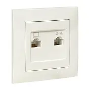 Валенсия розетка RJ-45+RJ11 2-местная белая EKF PROxima Валенсия розетка RJ-45+RJ11 2-местная белая EKF PROxima