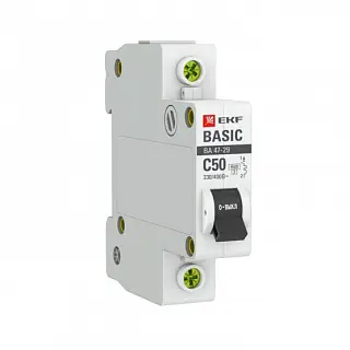 Автоматический выключатель 1P 50А (C) 4,5кА ВА 47-29 EKF Basic