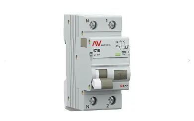 Дифференциальный автомат DVA-10 1P+N 10А (C) 100мА (AC) 10кА EKF AVERES