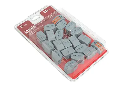 Клемма СМК 222-412 с рычагом 2 отверстия блистер (20шт.) EKF