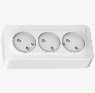 BLANCA О/У РОЗЕТКА 3-ая без заземления без шт. ИЗОЛ.ПЛ., 16А, 250В, БЕЛЫЙ