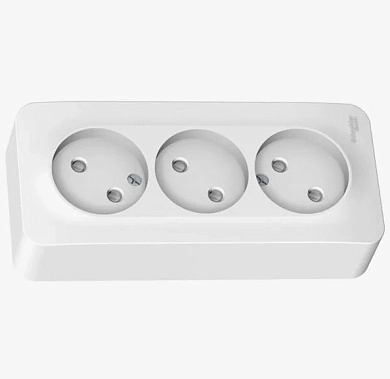 BLANCA О/У РОЗЕТКА 3-ая без заземления без шт. ИЗОЛ.ПЛ., 16А, 250В, БЕЛЫЙ