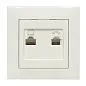 Валенсия розетка RJ-45+RJ11 2-местная белая EKF PROxima