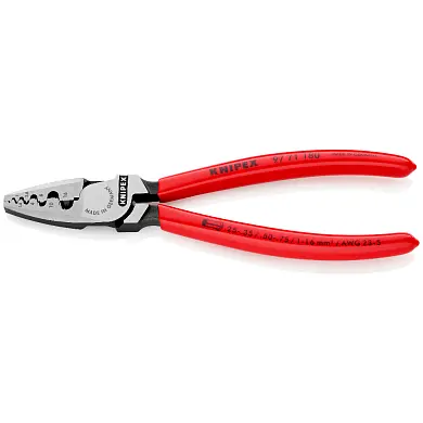 Пресс-клещи для обжима контактных гильз, кол-во гнёзд: 9, 0.25 - 16.0 мм, (AWG 23 - 5), L-180 мм, об