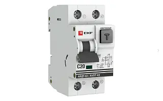 Дифференциальный автомат АВДТ-63 20А/100мА (характеристика C, электронный, тип АС) 6кА EKF PROxima