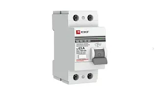 Устройство защитного отключения селективное 2P 63А/100мА (электромеханическое) EKF PROxima