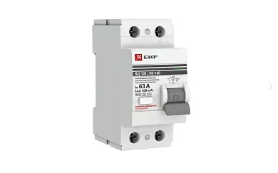 Устройство защитного отключения селективное 2P 63А/100мА (электромеханическое) EKF PROxima