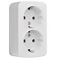 Минск Розетка 2-местная ОП 16А с заземлением белая EKF