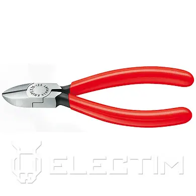 Бокорезы для электромеханика, L-125 мм, чёрные, обливные рукоятки (KNIPEX)