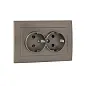 Валенсия лицевая панель розетки 2-местной с/з 16А графит с защ. штор. EKF PROxima