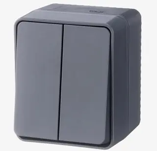 AtlasDesign Profi54 О/У 2-клавишный ВЫКЛЮЧАТЕЛЬ 10 АХ, АНТРАЦИТ