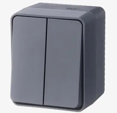 AtlasDesign Profi54 О/У 2-клавишный ВЫКЛЮЧАТЕЛЬ 10 АХ, АНТРАЦИТ