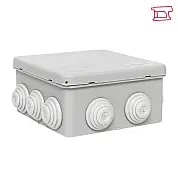 Коробка распределительная КМР-030-014 с крышкой (100х100х50), 10 мембр. вводов IP55 EKF
