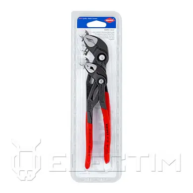 Набор клещей переставных COBRA®, комплектация: KN-8701180/250, с держателем для торг.об. (KNIPEX)