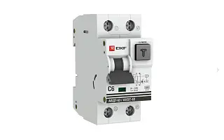 Дифференциальный автомат АВДТ-63 6А/30мА (характеристика C, эл-мех, тип АС) 6кА EKF PROxima