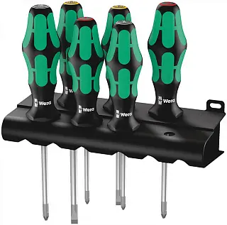 Набор отвёрток 335/350/355/6 Kraftform Plus Lasertip + подставка, 6 пр. WERA