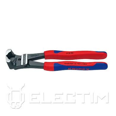 Болторез торц.особ. мощн.,рез: провол. мягк. ∅ 6 мм,средн. ∅ 4 мм, тверд. ∅ 3.5 мм, роял. струна ∅ 3 мм, L-200 мм, 64 HRC, черн., 2-к ручки (KNIPEX)