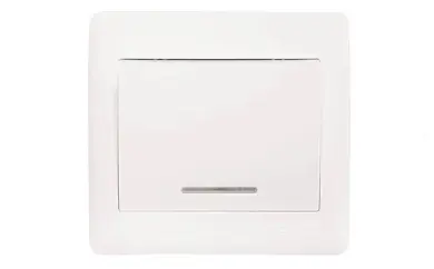 София Выключатель 1-клавишный с индикатором,10А, белый EKF Simple