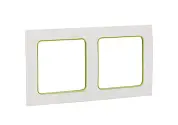 Стокгольм Рамка 2-местная белая с линией цвета зеленый EKF PROxima