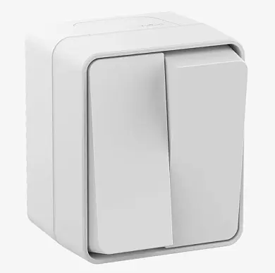 AtlasDesign Profi54 О/У 2-клавишный ВЫКЛЮЧАТЕЛЬ 10 АХ, БЕЛЫЙ