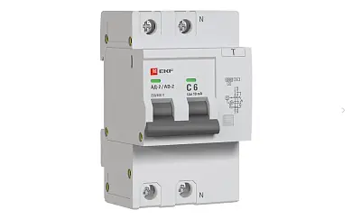 Диф. автомат 2Р 6А 10мА тип АС х-ка C эл. 6кА АД-2 EKF