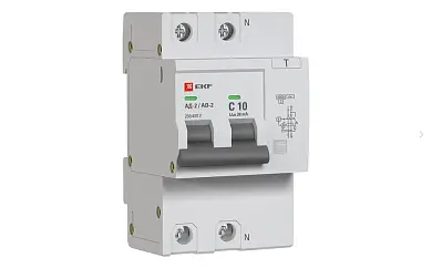 Диф. автомат 2Р 10А 30мА тип АС х-ка C эл. 6кА АД-2 EKF