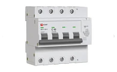 Диф. автомат 4P 40А 30мА тип АС х-ка C эл. 6кА АД-4 EKF