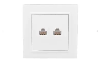 Минск Розетка RJ-45 2-местная СП белая EKF