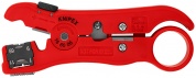 Стриппер для коаксиальных, дата-кабелей, телефонных кабелей: коаксиальный RG 59, 6, 7, 11, телефонный плоский 4P, 6P, 8P, L-125 мм (KNIPEX)