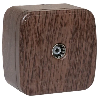 Минск Розетка TV 1-местная ОП 75Ом 5-862МГц тёмное дерево EKF