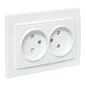 Минск Розетка 2-местная СП б/з 10А белая с защ. штор. EKF