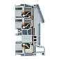 Клеммная колодка пружинная 6 Push-in 3 вывода серая