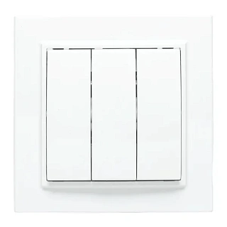 Минск Выключатель 3-кл. СП, 10А, белый EKF