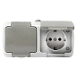 Мурманск Розетка 2-местная 16А с зазем. с кр. IP54 сер. с защ. штор. EKF