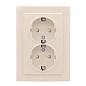 Минск Розетка 2-мест. СП с/з 16А бежевый с защ. штор. EKF