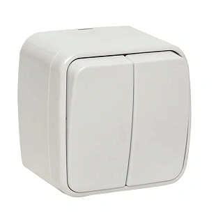 Минск Выключатель 2-клавишный ОП 10А белый EKF