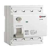 ВДТ ВД-100N 4P 63А 30мА AC эл-мех 6кА PROXIMA EKF