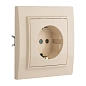 Минск Розетка 1-мест. СП с/з 16А бежевый с защ. штор. EKF