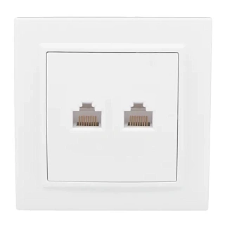 Минск Розетка RJ-45+Phone СП белая EKF
