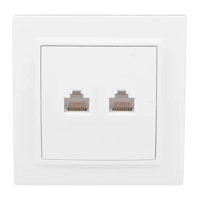 Минск Розетка RJ-45+Phone СП белая EKF