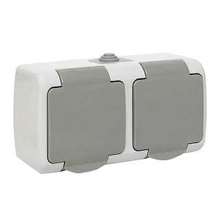 Мурманск Розетка 2-местная 16А с зазем. с кр. IP54 сер. с защ. штор. EKF