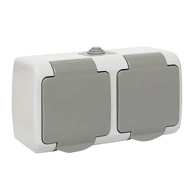 Мурманск Розетка 2-местная 16А с зазем. с кр. IP54 сер. с защ. штор. EKF