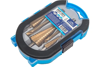 НАБОР СВЕРЛ СТУПЕНЧАТЫХ И ФРЕЗЕРНЫХ 4-12мм, 4-20мм, 4-32мм, 3/6/8 (1/ 10/ 20),VERTEXTOOLS