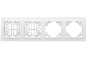 Минск Рамка 4-местная горизонтальная белая EKF