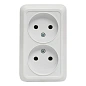 Рим Розетка 2-местная 10А без заземления белая EKF